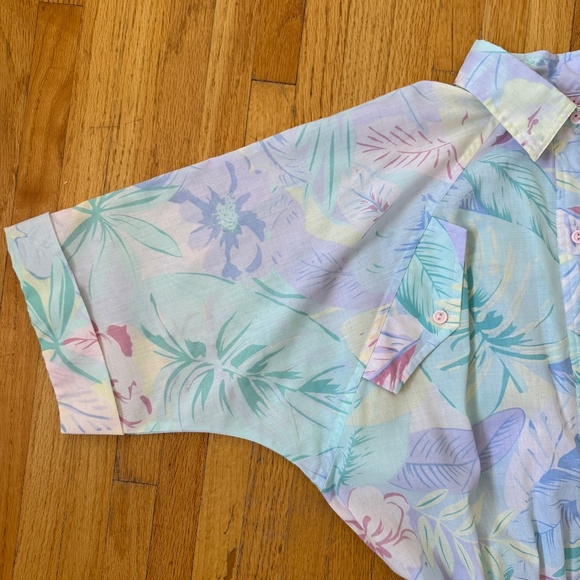 Stunning Vintage 80s pastel tropical shirt dress 💐 - Picture 9 of 13